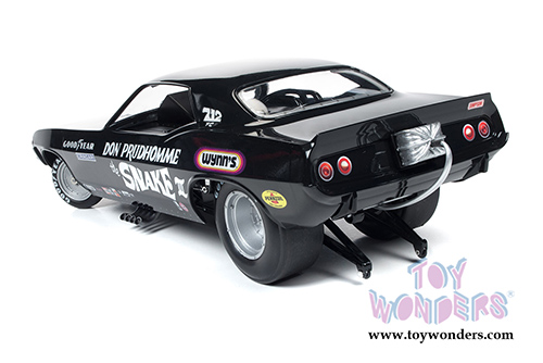 Auto World Legends - Don Prudhomme The Snake III Plymouth Cuda NHRA Funny Car (1973, 1/18 scale diecast model car, Black) AW1177