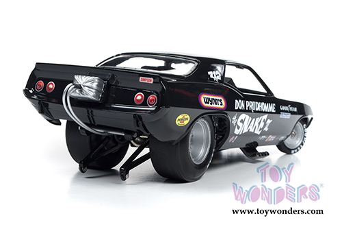 Auto World Legends - Don Prudhomme The Snake III Plymouth Cuda NHRA Funny Car (1973, 1/18 scale diecast model car, Black) AW1177