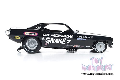 Auto World Legends - Don Prudhomme The Snake III Plymouth Cuda NHRA Funny Car (1973, 1/18 scale diecast model car, Black) AW1177