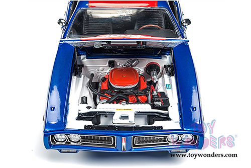 Auto World - Rod Shop Dodge Charger Super Bee (Dave Boertman) (1971, 1/18 scale diecast model car, Blue with Red and white) AW224