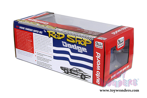 Auto World - Rod Shop Dodge Charger Super Bee (Dave Boertman) (1971, 1/18 scale diecast model car, Blue with Red and white) AW224