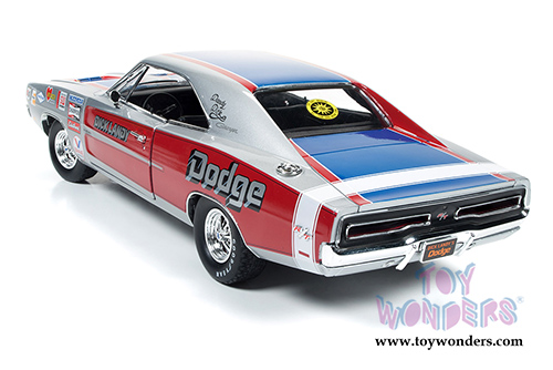 Auto World - Dodge Charger R/T Dick Landy Hard Top (1969, 1/18 scale diecast model car, Red/Blue/Gray) AW228