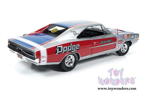 Auto World - Dodge Charger R/T Dick Landy Hard Top (1969, 1/18 scale diecast model car, Red/Blue/Gray) AW228