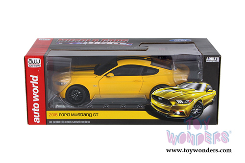 Auto World - Muscle Cars USA | Ford Mustang GT Hard Top (2016, 1/18 scale diecast model car, Yellow) AW229