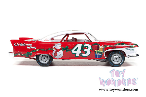 Auto World - Richard Petty #43 Plymouth Fury Christmas Edition Hard Top (1960, 1/24 scale diecast model car, Red, White & Green) AW24003