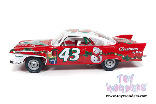 Auto World - Richard Petty #43 Plymouth Fury Christmas Edition Hard Top (1960, 1/24 scale diecast model car, Red, White & Green) AW24003