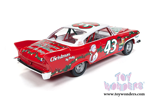 Auto World - Richard Petty #43 Plymouth Fury Christmas Edition Hard Top (1960, 1/24 scale diecast model car, Red, White & Green) AW24003