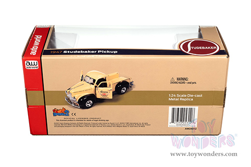 Auto World - Studebaker Pickup Truck - Coors Beer (1947, 1/24 scale diecast model car, Tan) AW24012