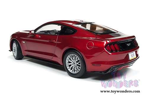 Auto World - Muscle Cars USA | 1/18 and 1/64 scale Ford Mustang GT Hardtop (2017, 1/18,1/64 scale diecast model car, Ruby Red Metallic) AW245