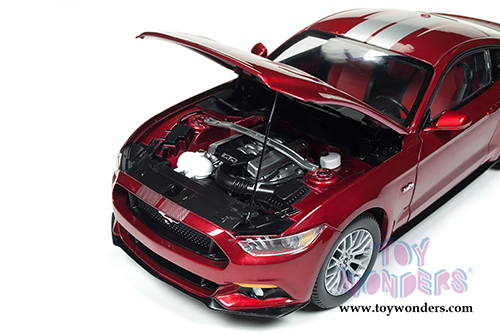 Auto World - Muscle Cars USA | 1/18 and 1/64 scale Ford Mustang GT Hardtop (2017, 1/18,1/64 scale diecast model car, Ruby Red Metallic) AW245