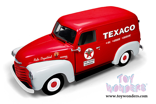 Auto World - Texaco® Oil Chevrolet® Panel Delivery Truck (1948, 1/18 scale diecast model car, Red/White) AW248