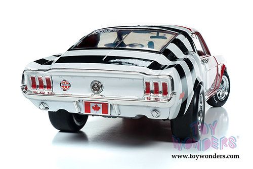 Auto World - American Muscle | Ford Mustang Cobra Jet Super Stock - Sandy Elliot (1968, 1/18 scale diecast model car, Red/White) AW259