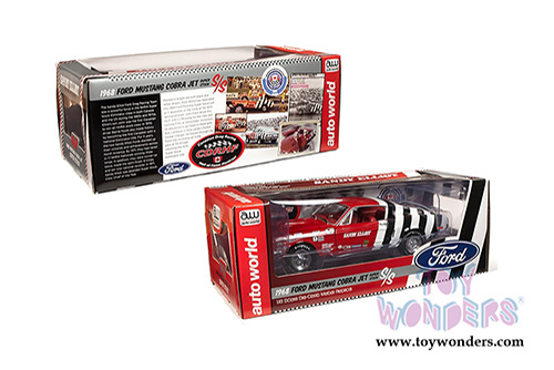 Auto World - American Muscle | Ford Mustang Cobra Jet Super Stock - Sandy Elliot (1968, 1/18 scale diecast model car, Red/White) AW259
