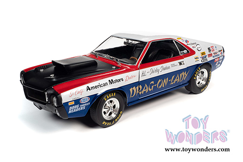 Auto World Legends - AMC AMX S/S Drag on Lady "Legends of the Quarter Mile" Muscle Car & Corvette Nationals (MCACN) (1969, 1/18 scale diecast model car, Red/White/Blue/Black) AW267