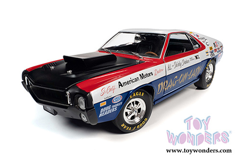 Auto World Legends - AMC AMX S/S Drag on Lady "Legends of the Quarter Mile" Muscle Car & Corvette Nationals (MCACN) (1969, 1/18 scale diecast model car, Red/White/Blue/Black) AW267