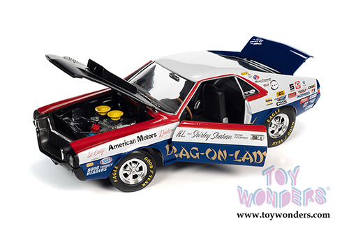 Auto World Legends - AMC AMX S/S Drag on Lady "Legends of the Quarter Mile" Muscle Car & Corvette Nationals (MCACN) (1969, 1/18 scale diecast model car, Red/White/Blue/Black) AW267