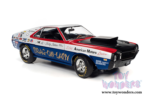 Auto World Legends - AMC AMX S/S Drag on Lady "Legends of the Quarter Mile" Muscle Car & Corvette Nationals (MCACN) (1969, 1/18 scale diecast model car, Red/White/Blue/Black) AW267