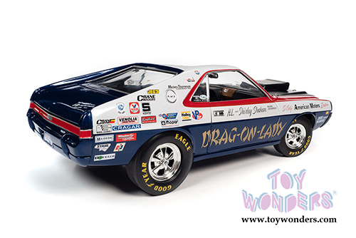 Auto World Legends - AMC AMX S/S Drag on Lady "Legends of the Quarter Mile" Muscle Car & Corvette Nationals (MCACN) (1969, 1/18 scale diecast model car, Red/White/Blue/Black) AW267