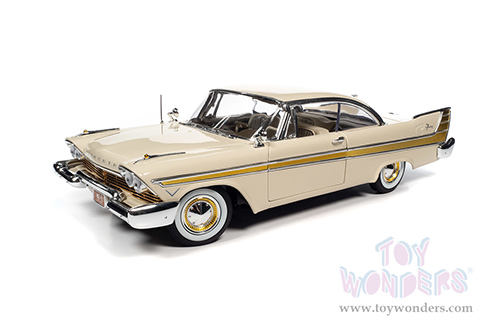 Auto World - Plymouth Fury Hardtop (1957, 1/18 scale diecast model car, Sand Dune White/Gold) AW272