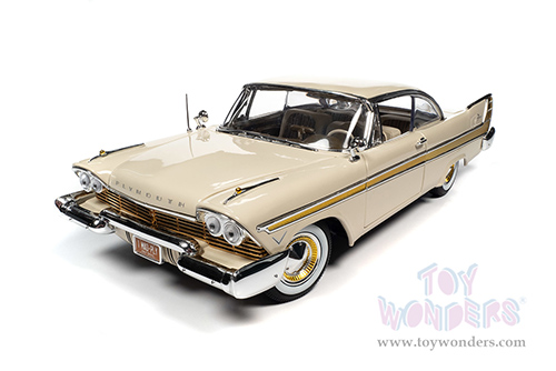 Auto World - Plymouth Fury Hardtop (1957, 1/18 scale diecast model car, Sand Dune White/Gold) AW272