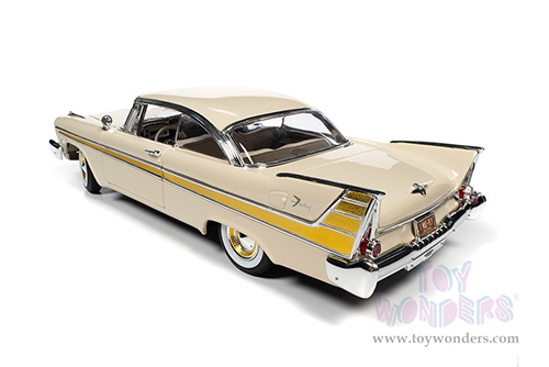 Auto World - Plymouth Fury Hardtop (1957, 1/18 scale diecast model car, Sand Dune White/Gold) AW272