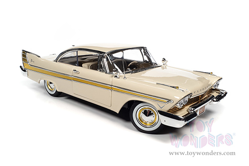 Auto World - Plymouth Fury Hardtop (1957, 1/18 scale diecast model car, Sand Dune White/Gold) AW272