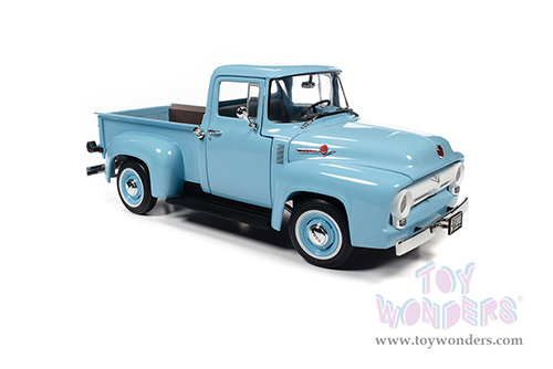 Auto World - Ford F-100 Mild Custom Pickup Truck (1956, 1/18 scale diecast model car, Diamond Blue) AW290