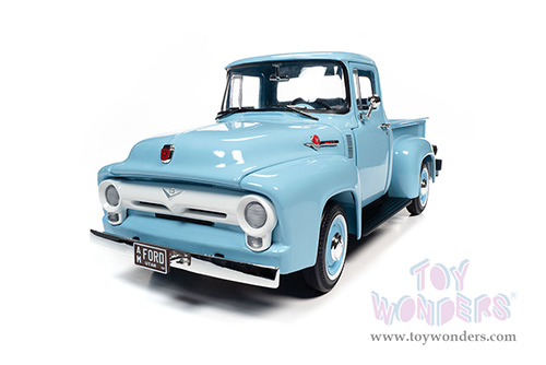 Auto World - Ford F-100 Mild Custom Pickup Truck (1956, 1/18 scale diecast model car, Diamond Blue) AW290