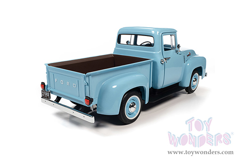 Auto World - Ford F-100 Mild Custom Pickup Truck (1956, 1/18 scale diecast model car, Diamond Blue) AW290