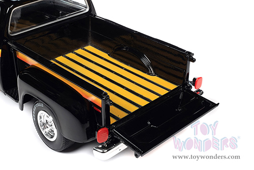 Auto World - Dodge D150 Pick-M-Up Utiline Pickup Truck (1980, 1/18 scale diecast model car, Black with multi-colored sport stripes) AW291