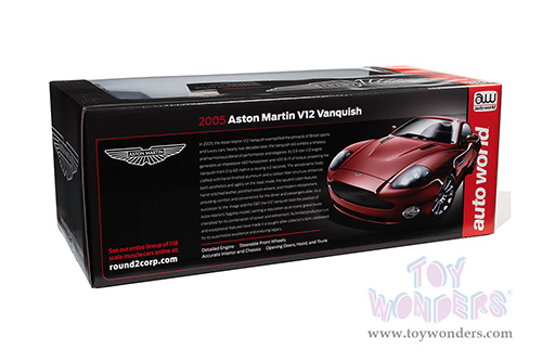 Auto World | Aston Martin V12 Vanquish (2005, 1/18 scale diecast model car, Toro Red Mica) AW301 MAP: $119.99