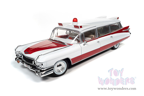 Auto World - Cadillac&reg; Eldorado Ambulance (1959, 1/18 scale diecast model car, Red/White) AW302