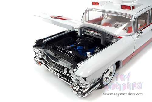 Auto World - Cadillac&reg; Eldorado Ambulance (1959, 1/18 scale diecast model car, Red/White) AW302