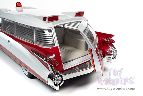 Auto World - Cadillac&reg; Eldorado Ambulance (1959, 1/18 scale diecast model car, Red/White) AW302