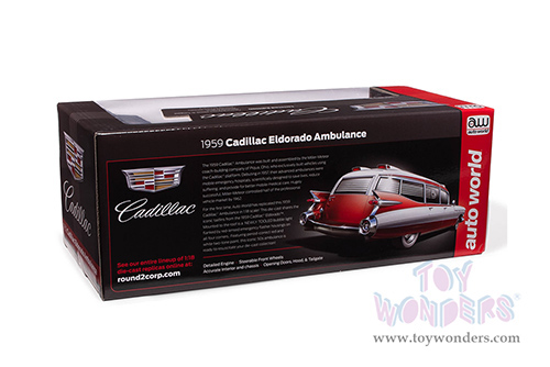 Auto World - Cadillac&reg; Eldorado Ambulance (1959, 1/18 scale diecast model car, Red/White) AW302
