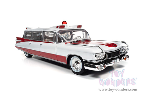 Auto World - Cadillac&reg; Eldorado Ambulance (1959, 1/18 scale diecast model car, Red/White) AW302