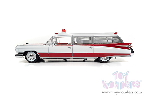 Auto World - Cadillac&reg; Eldorado Ambulance (1959, 1/18 scale diecast model car, Red/White) AW302