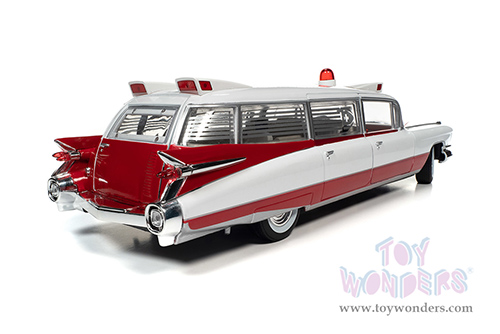 Auto World - Cadillac&reg; Eldorado Ambulance (1959, 1/18 scale diecast model car, Red/White) AW302