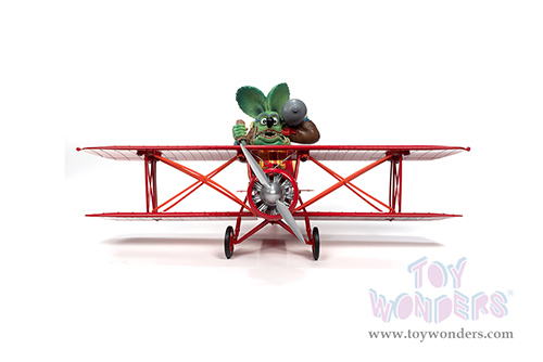 Auto World - Waco Straightwing "Rat Baron" airplane with Rat Fink Figurine (1930, 1/30 scale diecast model airplane, Red) AW309