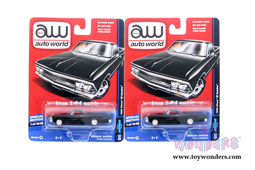 Auto World - Deluxe Series Chevy&reg; El Camino&trade; (1966,1/64 scale diecast model car, Black) AW64031/24A