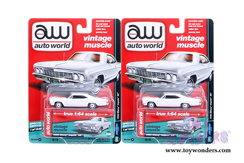 Auto World - Deluxe Series Chevy&reg; Impala&trade; SS&trade; (1966,1/64 scale diecast model car, White) AW64072/24A