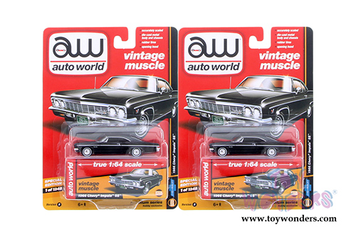Auto World - Deluxe Series Chevy&reg; Impala&trade; SS&trade; (1966,1/64 scale diecast model car, Black) AW64072/24B