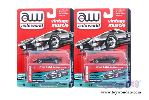 Auto World - Deluxe Series Ford GT40 Hardtop (1965,1/64 scale diecast model car, Black) AW64082/24A