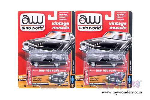 Auto World - Deluxe Series Chevy&reg; Impala&trade; Hardtop (1970,1/64 scale diecast model car, Gloss Black) AW64102/24B