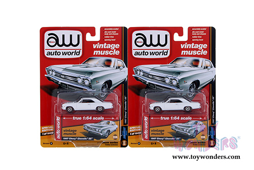 Auto World - Vintage Muscle | Chevy&reg; Chevelle&reg; SS&trade; Hardtop (1967,1/64 scale diecast model car, Gloss White) AW64132/24B
