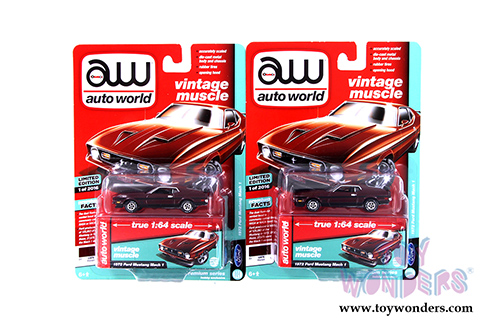 Auto World - Vintage Muscle | Ford Mustang Mach 1 Hard Top (1972,1/64 scale diecast model car, Maroon) AWSP011/24A