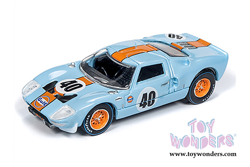 Auto World Premium - 2018 Release 4 | Ford GT40 #40 Gulf (1965,1/64 scale diecast model car, Light Blue/Orange) AWSP015/24A