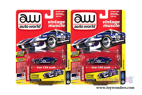 Auto World Premium - 2018 Release 4 | Ford GT40 #12 Gulf (1965,1/64 scale diecast model car, Dark Blue/Orange) AWSP015/24B
