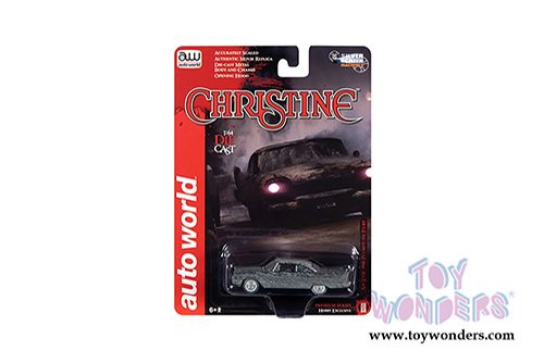 Auto World Silver Screen Machines - Christine Plymouth Fury Hardtop After Fire Version (1958, 1/64 scale diecast model car, Black Charred) AWSP040/24