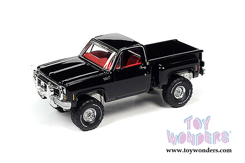 Auto World - Muscle Trucks | Chevrolet&reg; Custom Deluxe Stepside Pickup Truck (1980, 1/64 scale diecast model car, Midnight Black) AWSP057/24A